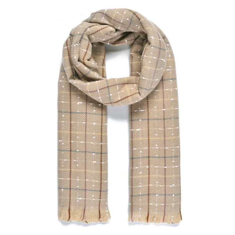 Platinum Lomond Woven Check Scarf - Beige