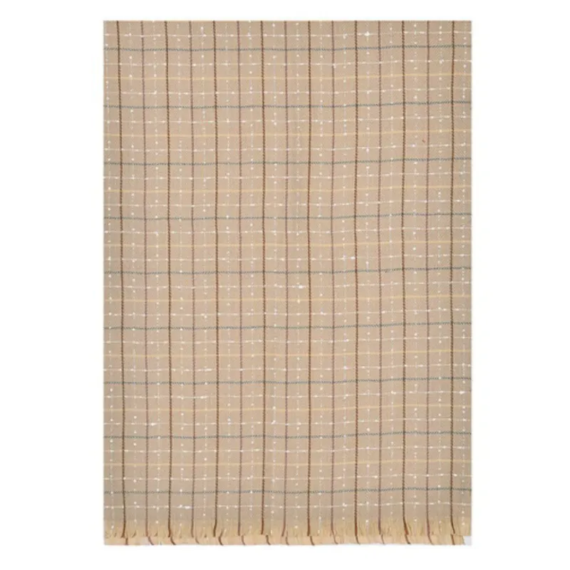Platinum Lomond Woven Check Scarf - Beige-2