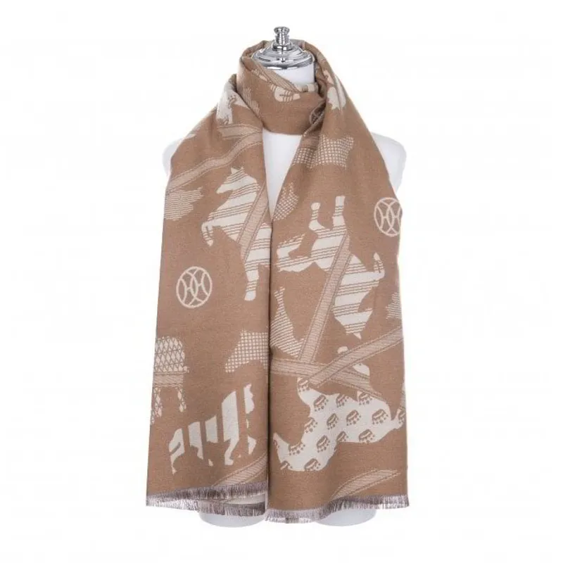 Platinum Park Lane Viscose Woven Scarf - Taupe