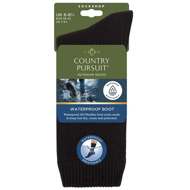 Country Pursuit Men's Waterproof Socks - Black