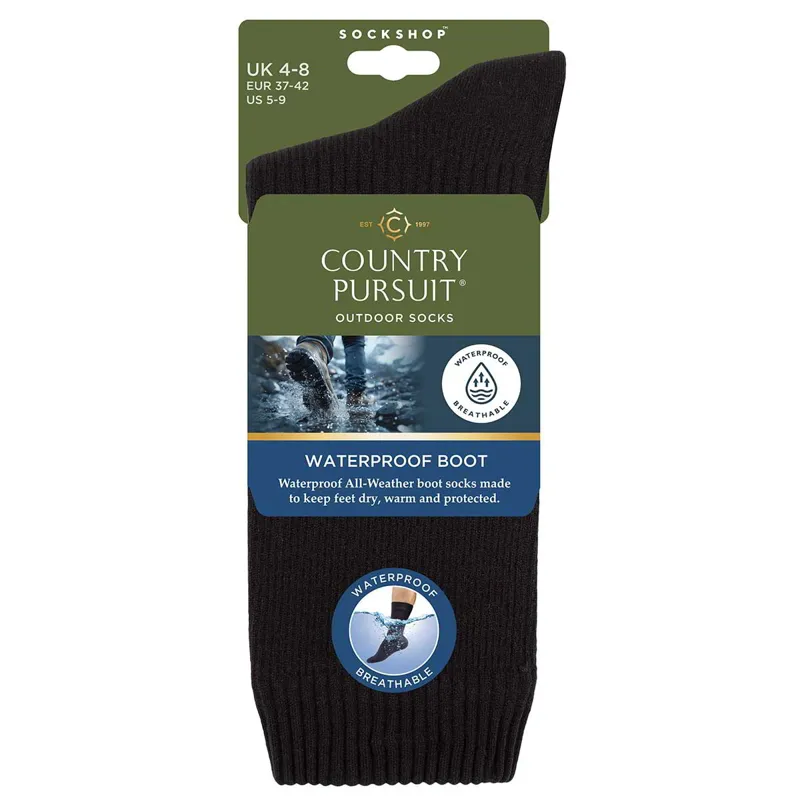 Country Pursuit Women's Waterproof Socks - Black
