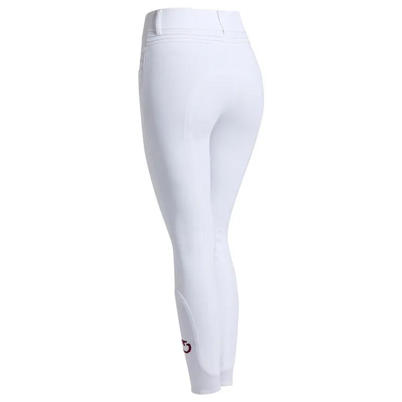 Cavalleria Toscana Women's Pleated Insert Knee Grip Breeches - White-1