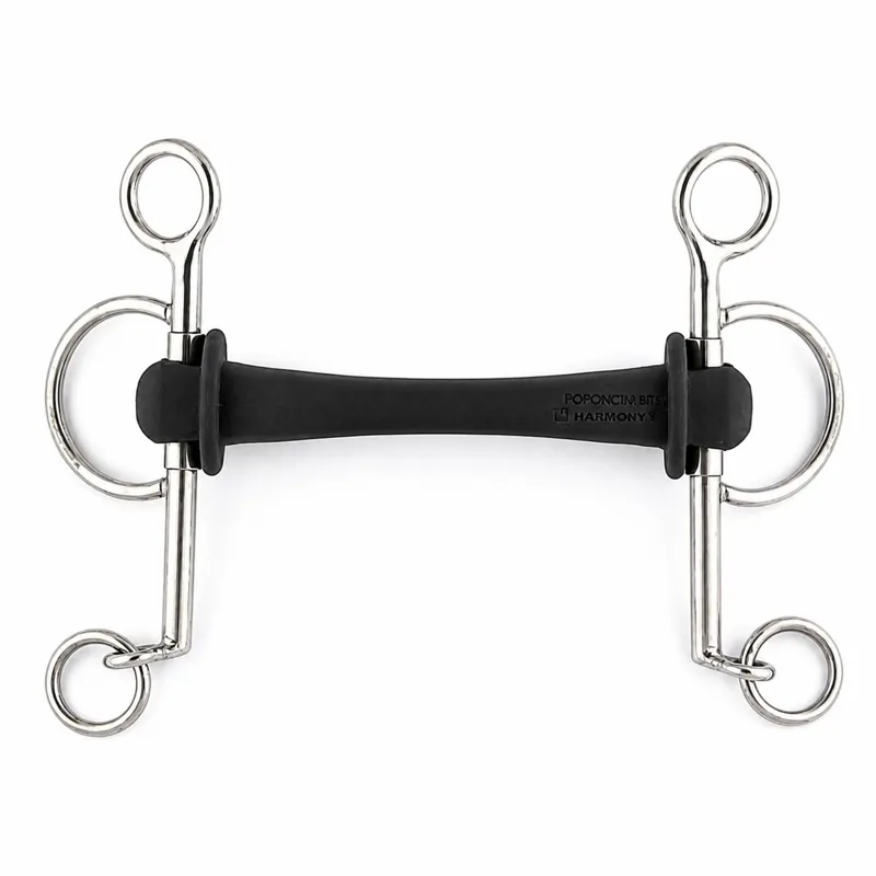 Poponcini Bits Harmony PHL Long 3 Piece Pelham Bit - Black