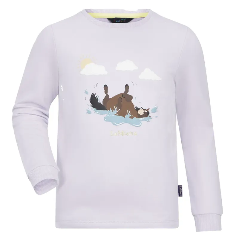 LeMieux Mini Poppy Long Sleeve Junior Top - Lilac-1