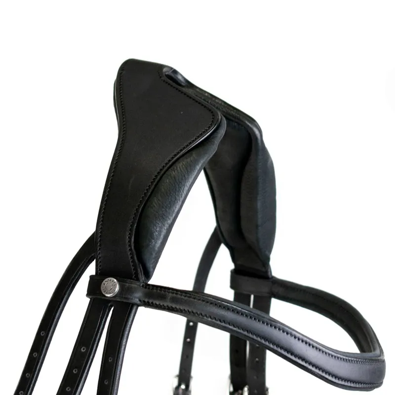 Antares Precision Large Crank Noseband Anatomic Bridle - Black-8