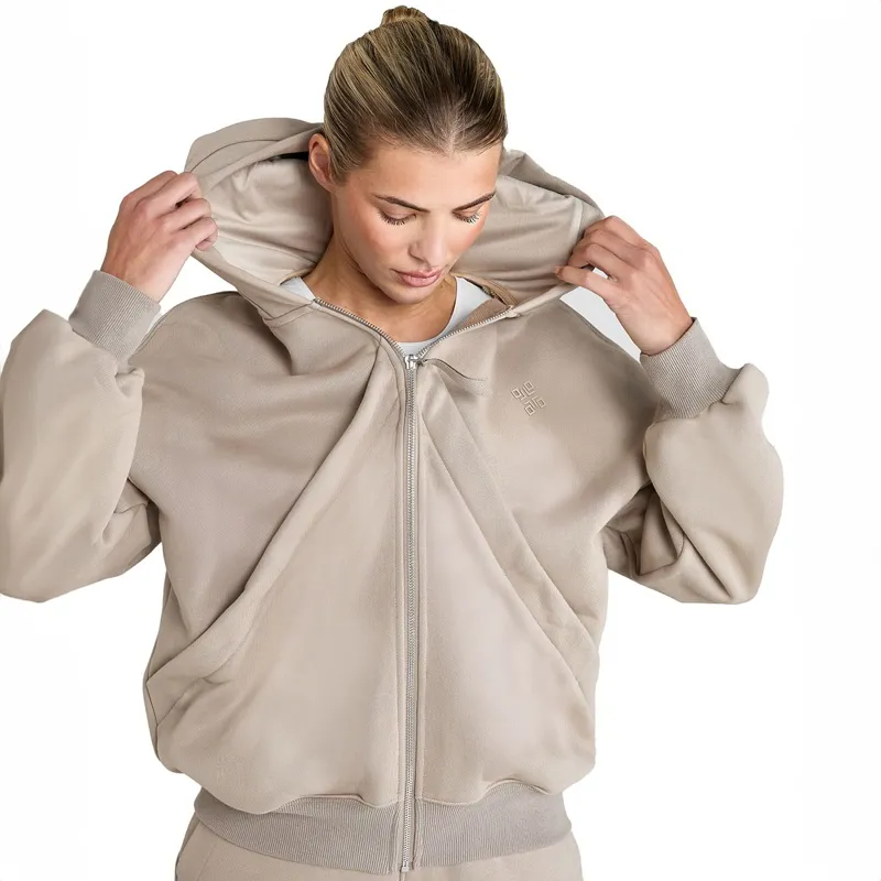 Aztec Diamond Premium Full Zip Women's Hoodie - Nude-2