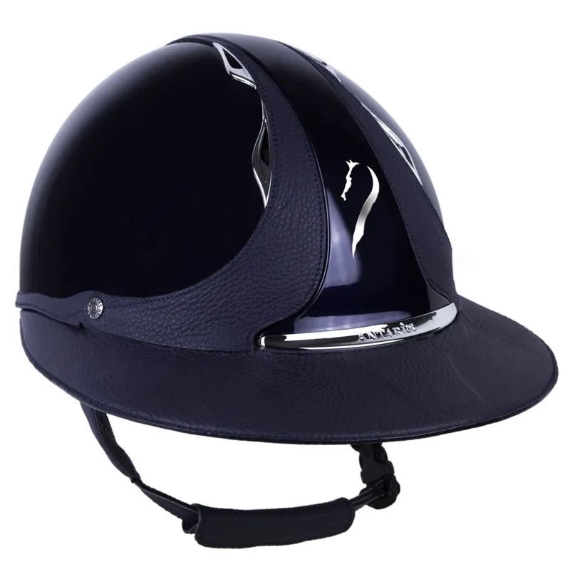 Antares Premium Eclipse Glossy Riding Helmet - Blue/Blue-6