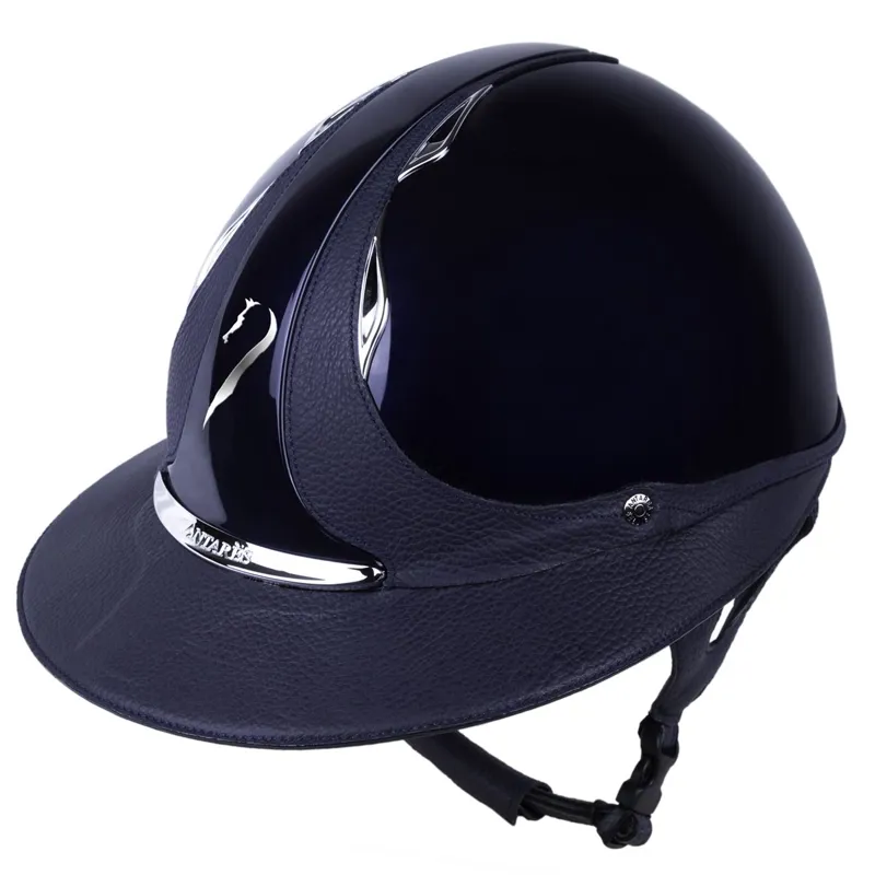 Antares Premium Eclipse Glossy Riding Helmet - Blue/Blue