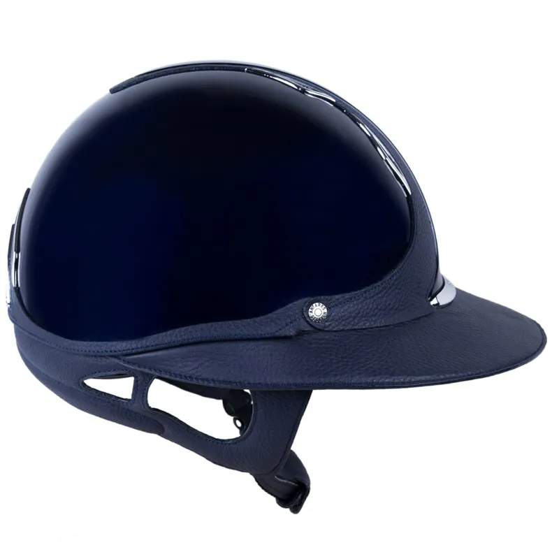Antares Premium Eclipse Glossy Riding Helmet - Blue/Blue-4