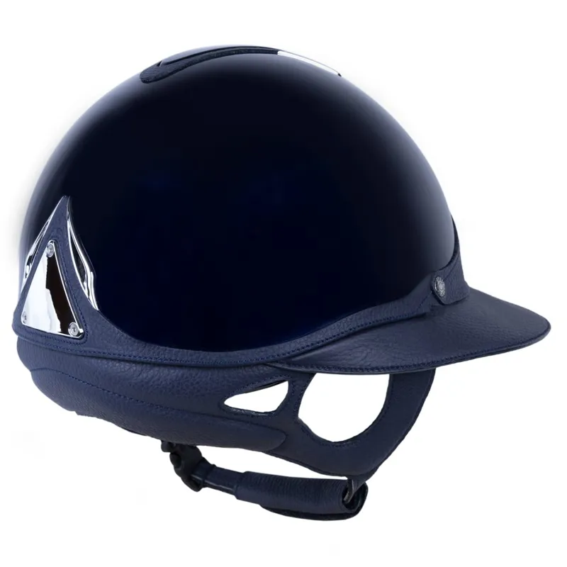 Antares Premium Eclipse Glossy Riding Helmet - Blue/Blue-3