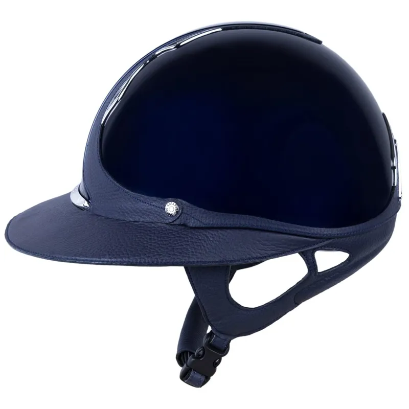 Antares Premium Eclipse Glossy Riding Helmet - Blue/Blue-1