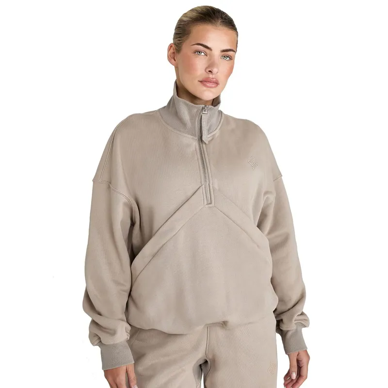 Aztec Diamond Premium Half Zip Womens Sweater - Nude