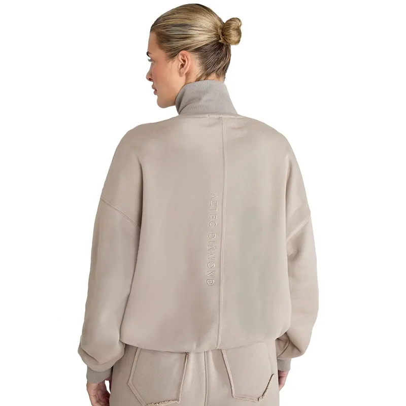 Aztec Diamond Premium Half Zip Womens Sweater - Nude-1