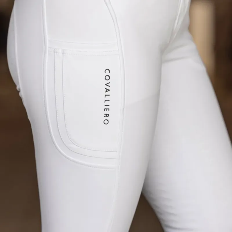 Covalliero Premium Full Seat Ladies Competition Breeches - White-5