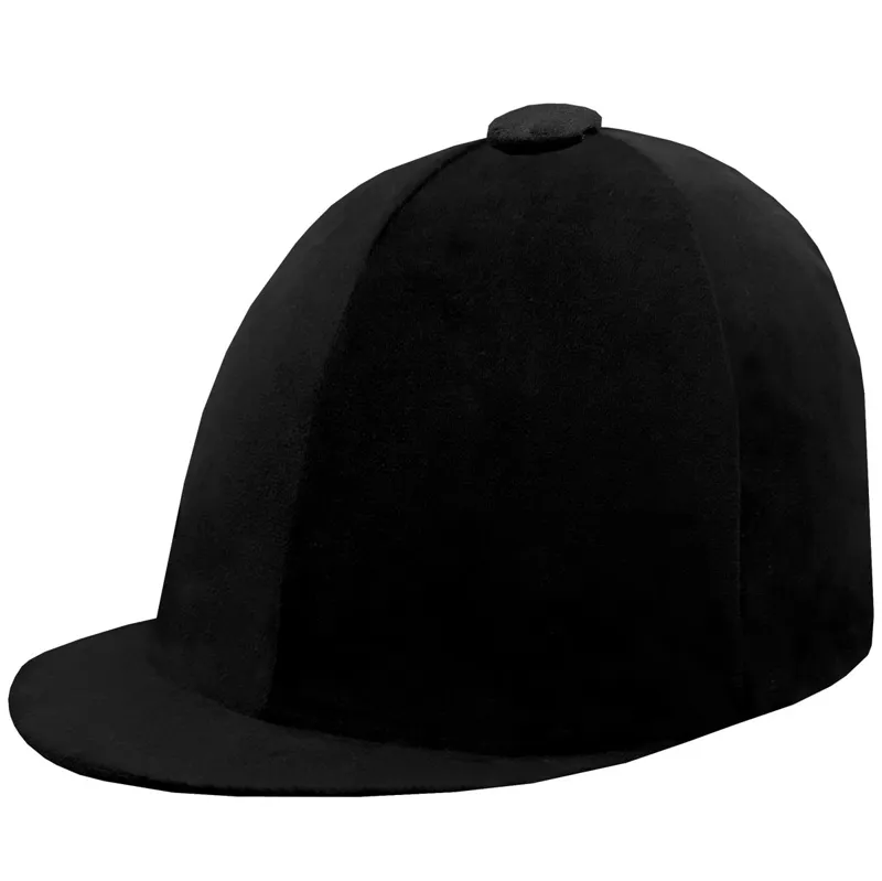 Equetech Premium Velvet Junior Helmet Cover - Black