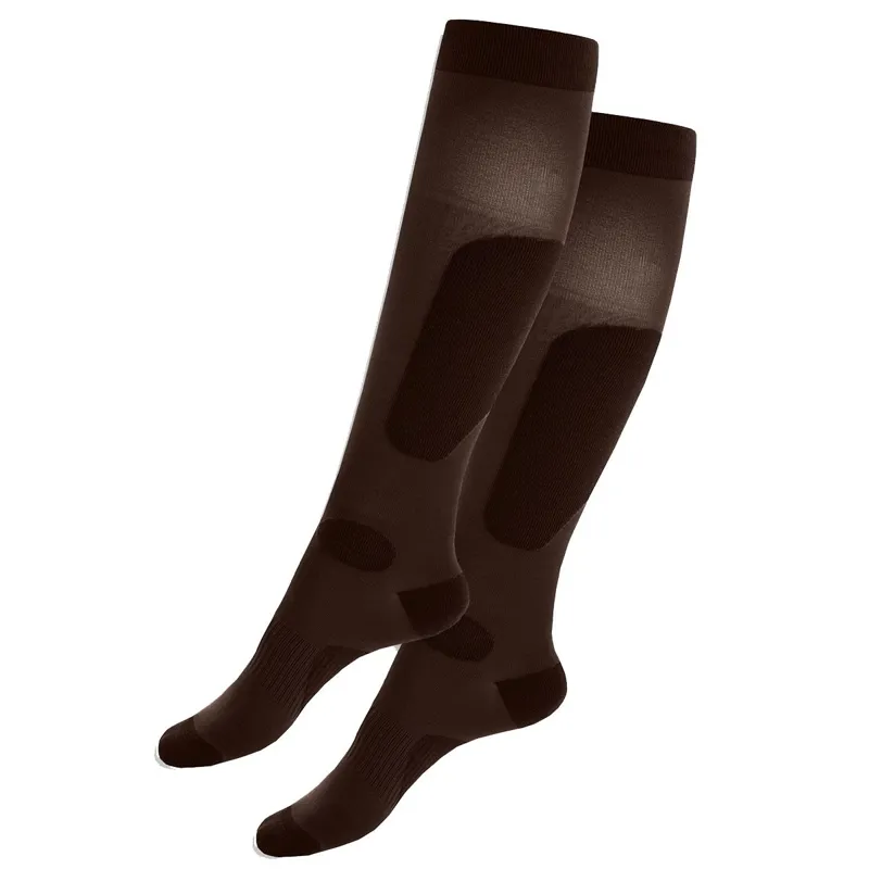 Aztec Diamond Pressure Padded Tall Socks 2 Pack - Mocha-1