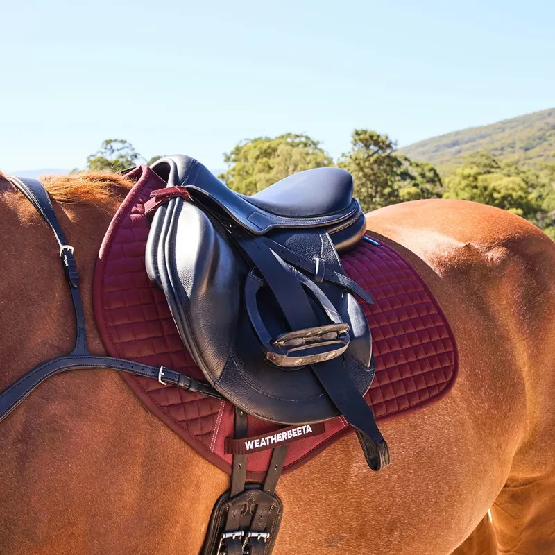 WeatherBeeta Prime Air-Tech Jump Saddle Pad - Burgundy-1