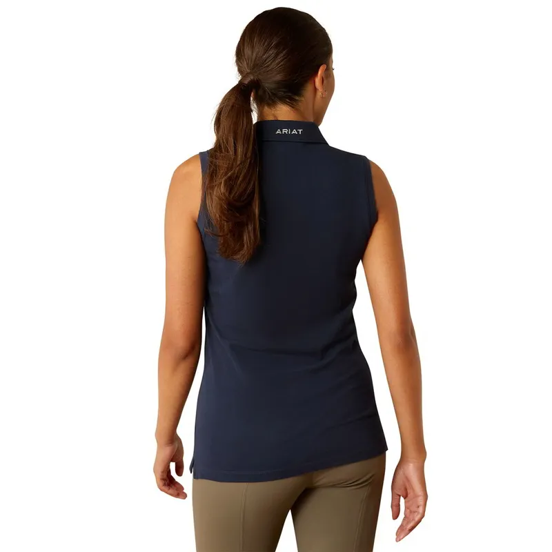 Ariat Prix 3.0 Womens Sleeveless Polo Shirt - Navy-1