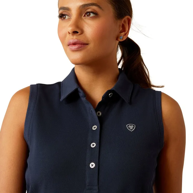 Ariat Prix 3.0 Womens Sleeveless Polo Shirt - Navy-3