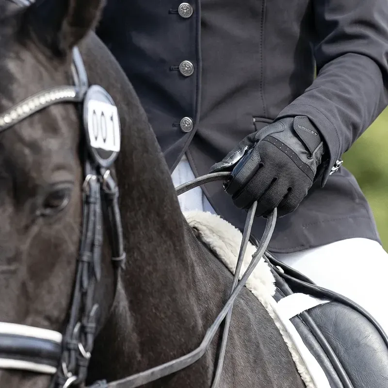 Equetech Pro-Mesh Adult Riding Gloves - Black-2