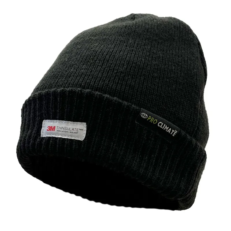 Pro Climate Thinsulate Waterproof Unisex Beanie Hat - Black