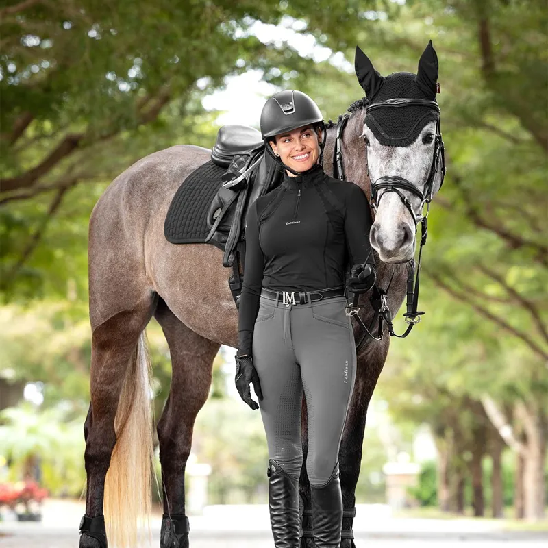 LeMieux ProSorb Plain 2-Pocket Close Contact Saddle Pad - Black-1