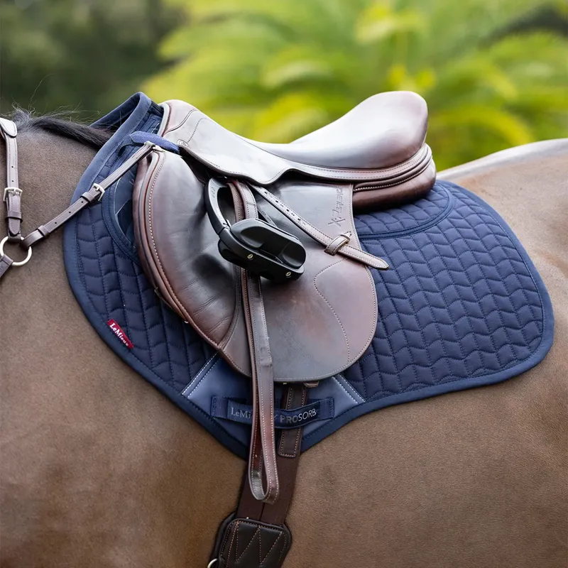 LeMieux ProSorb Plain 2-Pocket Close Contact Saddle Pad - Navy-1