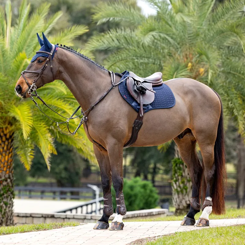LeMieux ProSorb Plain 2-Pocket Close Contact Saddle Pad - Navy-2