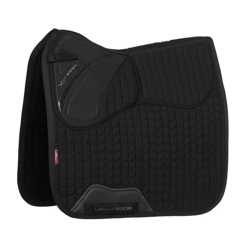 LeMieux ProSorb Plain 2-Pocket Dressage Pad - Black