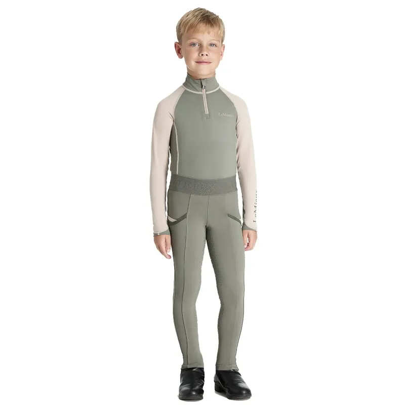 LeMieux Mini Junior Pull On Full Grip Riding Tights - Rosemary-5
