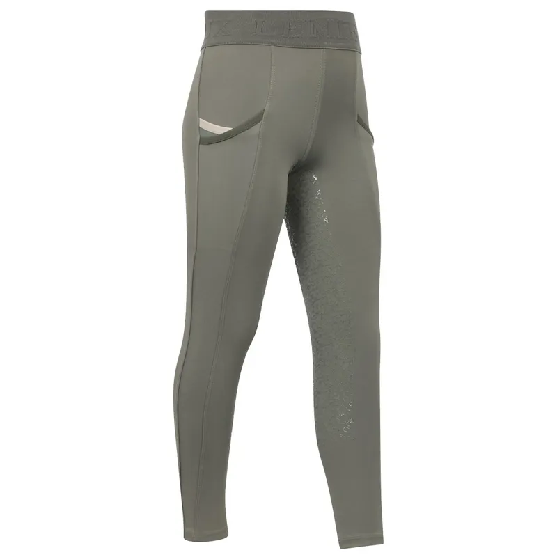 LeMieux Mini Junior Pull On Full Grip Riding Tights - Rosemary-2