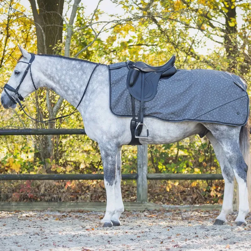 QHP Turnout Collection 1200D Fleece Exercise Sheet - Gray/Reflective