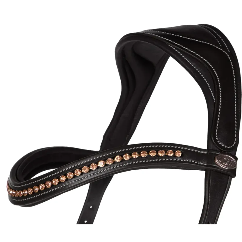 QHP Anatomical Bitless Bridle with Reins - Black-4
