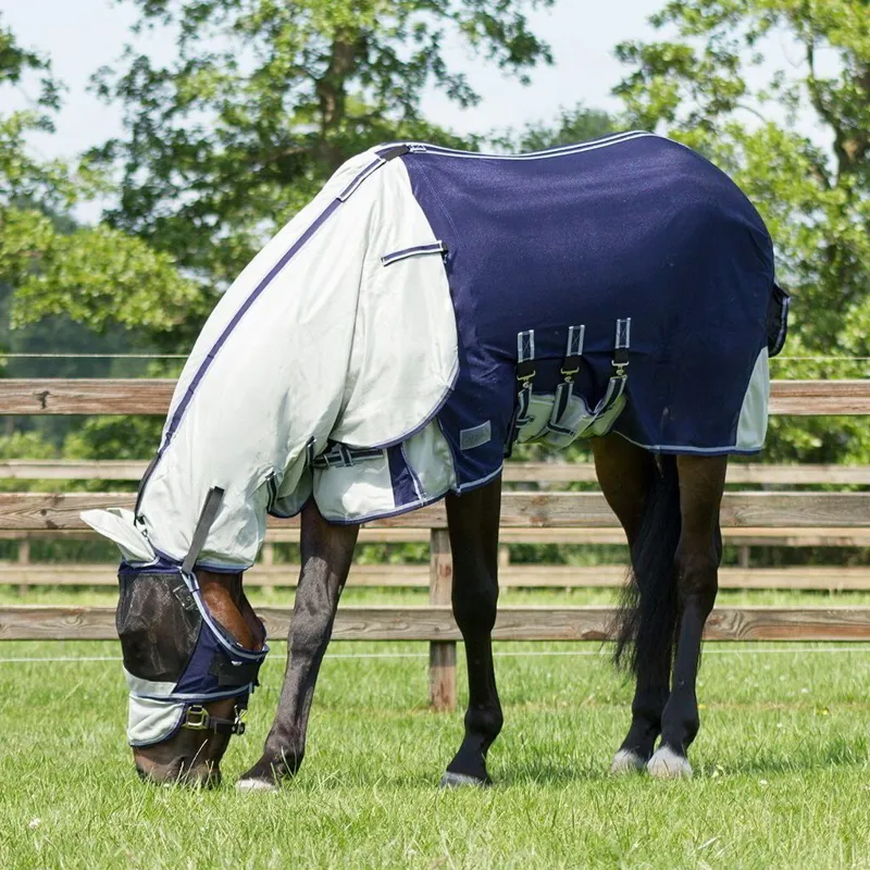 QHP Anti-Fly Sheet with Detachable Neck and Mask - Blue-1