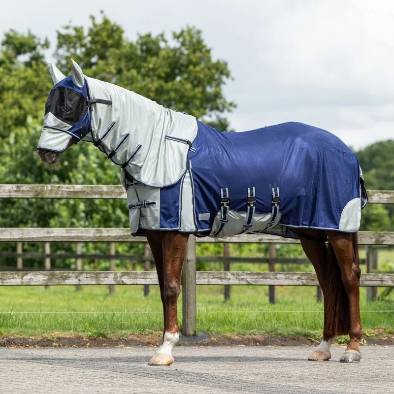 QHP Anti-Fly Sheet with Detachable Neck and Mask - Blue-2