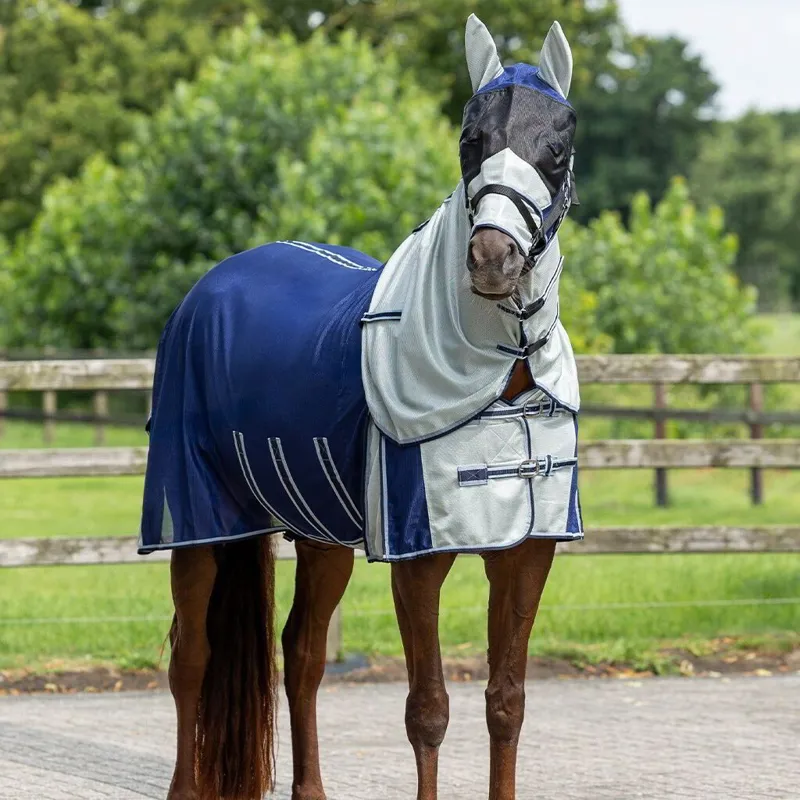 QHP Anti-Fly Sheet with Detachable Neck and Mask - Blue