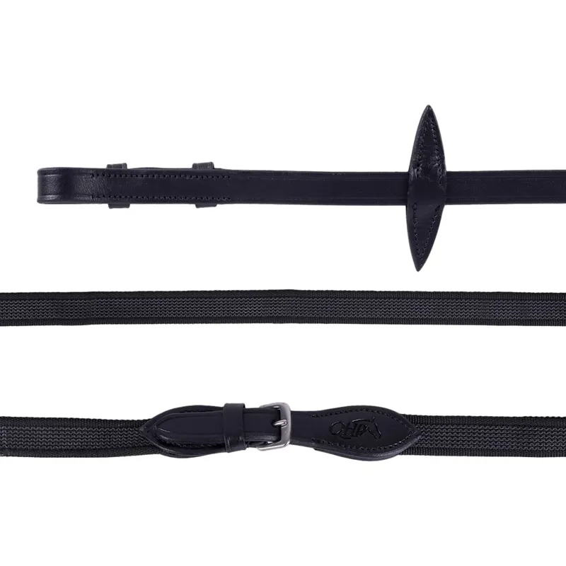 QHP Anti-Slip Reins - Black-1