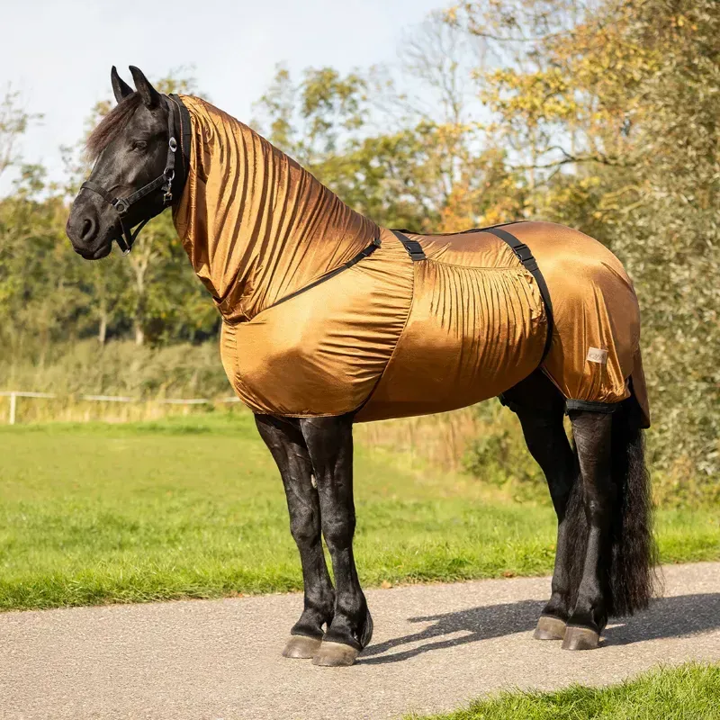 QHP Big Neck Sweet Itch Combo Neck Fly Sheet - Brown