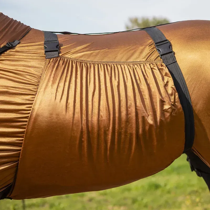 QHP Big Neck Sweet Itch Combo Neck Fly Sheet - Brown-3