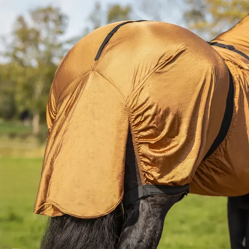 QHP Big Neck Sweet Itch Combo Neck Fly Sheet - Brown-4