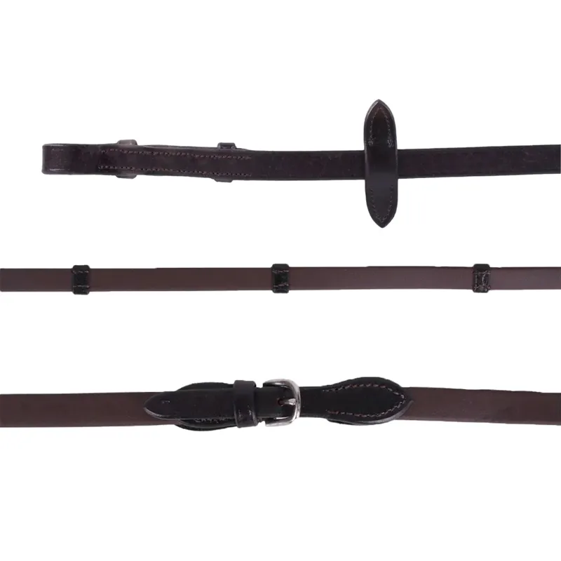 QHP Biothane Reins with Stops - Brown-1