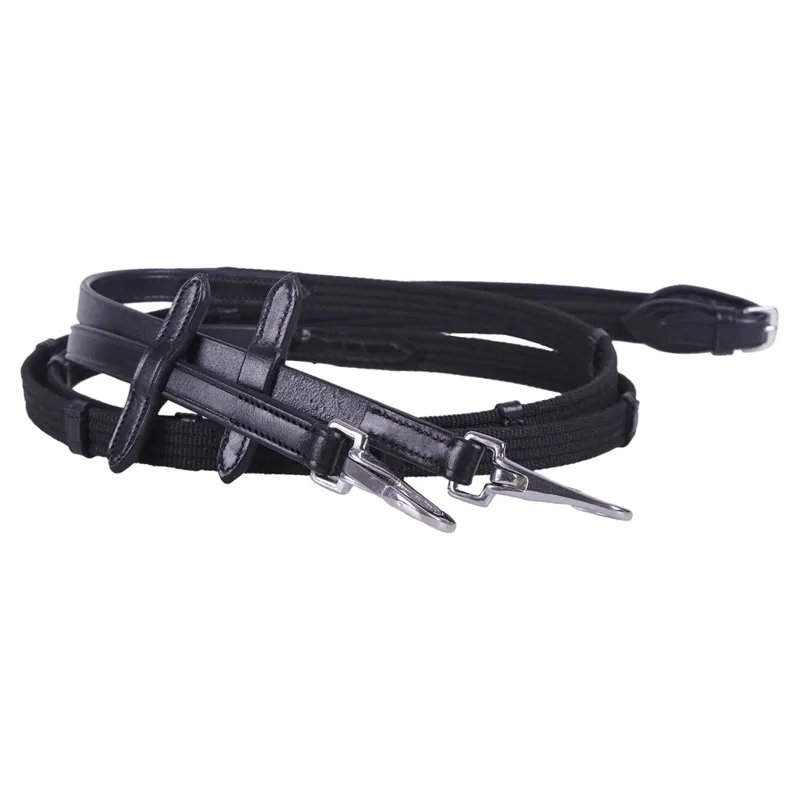 QHP Ceto Anatomical Bitless Bridle with Reins - Black-7