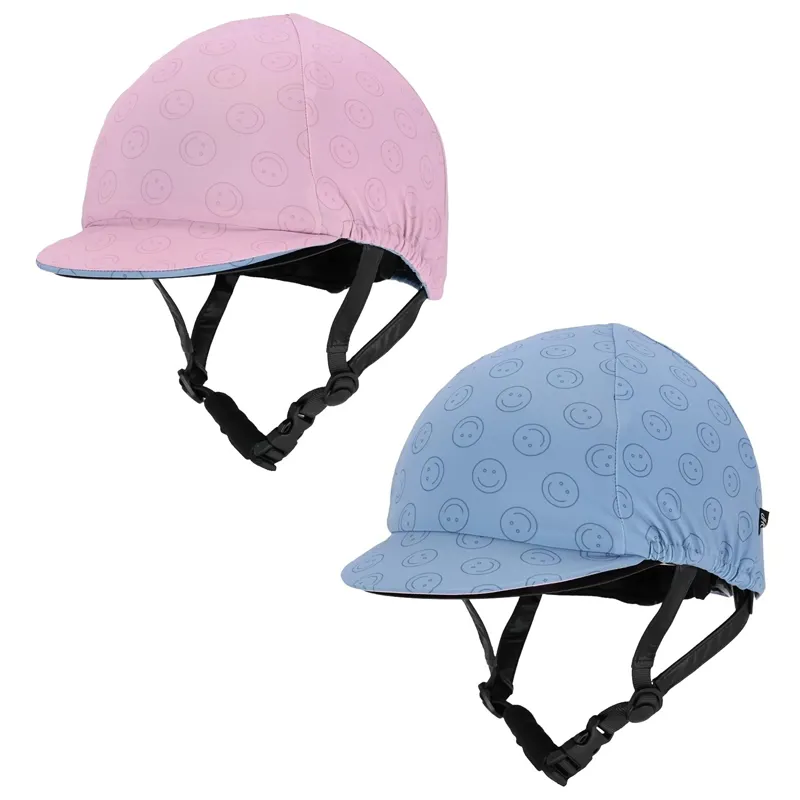 QHP Rosalynn Reversible Young Rider Helmet Cover - Pink/Blue