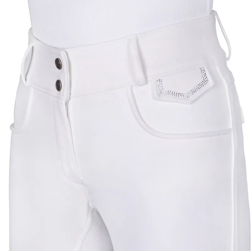 QHP Djune Ladies Full-Grip High Waisted Breeches - White-5