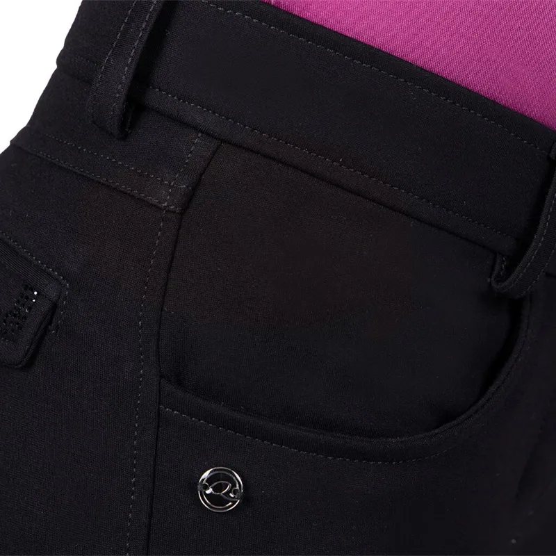 QHP Djune Full Grip High-Waisted Junior Breeches - Black-8