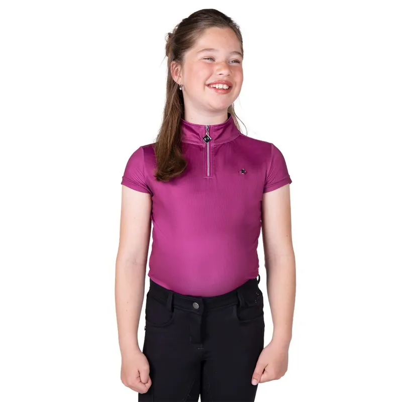QHP Djune Junior Girls Sport Shirt - Pink
