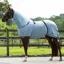 QHP Eczema Sweet Itch Combo Neck Fly Sheet - Steel Blue