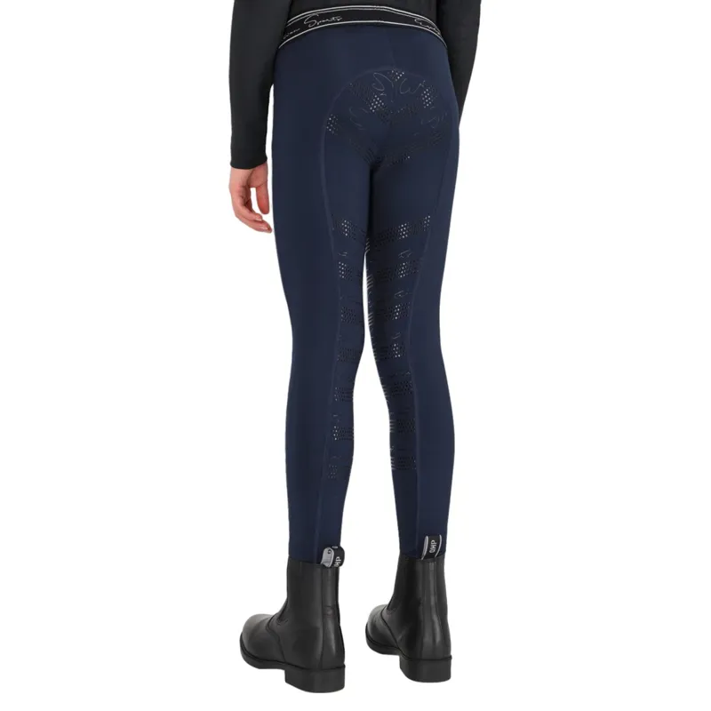 QHP Eden Junior Full Grip Riding Tights - Navy-1
