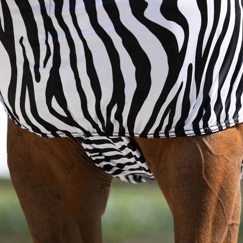 QHP Eczema Sweet Itch Combo Neck Fly Sheet - Zebra-3