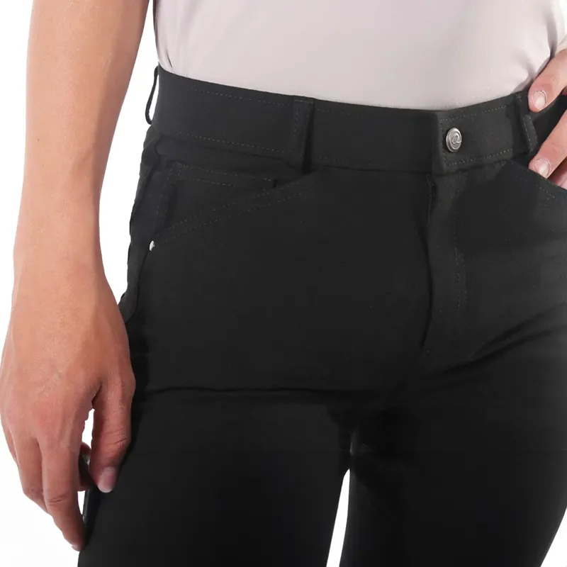 QHP Fillip Knee Grip Junior Boys Breeches - Black-8